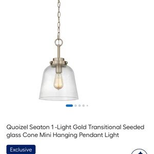 Quoizel Lighting Pendant in Gold Finish